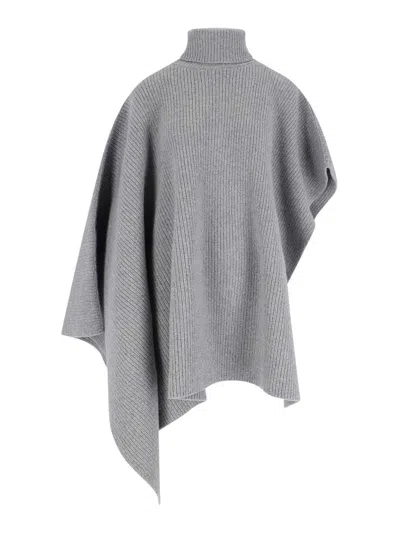 Stella Mccartney Cloak In Virgin Wool And Cashmere In Gray