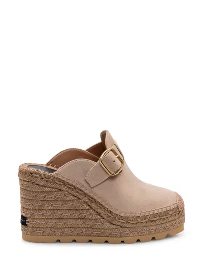 Stella Mccartney Clog Heels With Zipper Detail In Brown