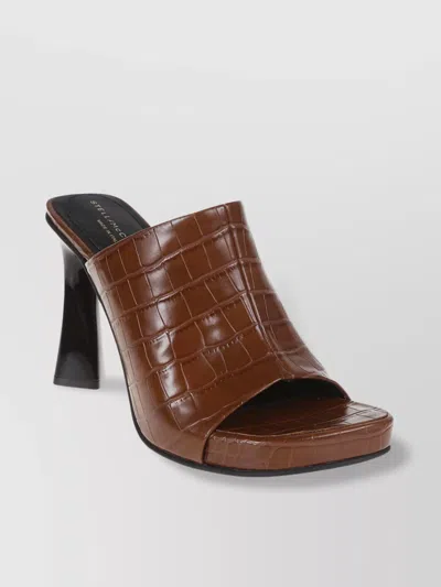 Stella Mccartney Clogs Crocodile Texture Open Toe Leather