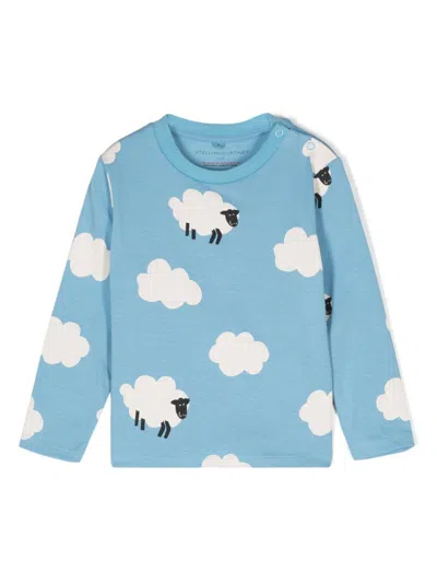 Stella Mccartney Babies' Clouds-print T-shirt In Blue