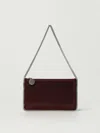 Stella Mccartney Falabella Pochette Accessoire Crystal Hotfix On Alter Suede Shoulder Bags Bordeaux In Burgundy