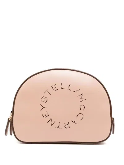 Stella Mccartney Perforated-logo Cosmetics Case In Beige