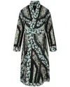 Stella Mccartney Striped Print Belted Coat