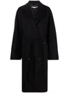 Stella Mccartney Double-breasted Belted Mid-length Coat In Black