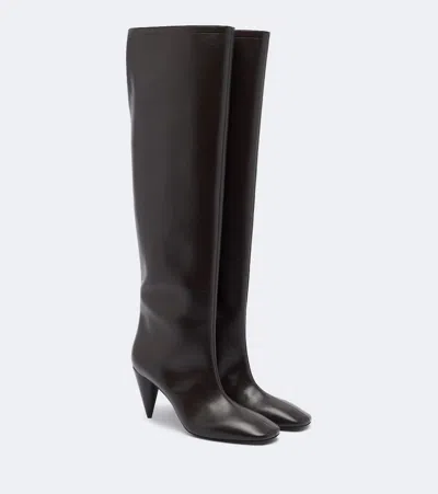 Stella Mccartney Coated Knee-high Boots In Brown