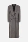 Stella Mccartney Maxi Tweed Coat In In Gray