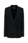Stella Mccartney Double-breasted Stretch-wool Blazer In Black