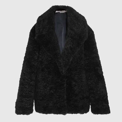 Stella Mccartney Navy Blue Fur Jacket