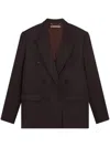 Stella Mccartney Double Breasted Wool Blazer In Brown