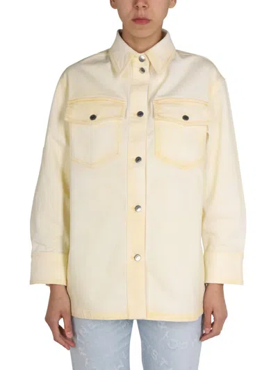 Stella Mccartney Denim Shirt Jacket In Yellow