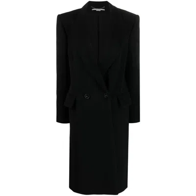 Stella Mccartney Double-breasted Wool Coat In Black