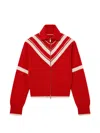 Stella Mccartney Collared Zipper Knit Jacket In Red