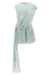 Stella Mccartney 'one Shoulder Draped Bird Print Dress'