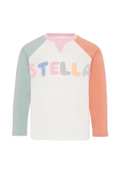STELLA MCCARTNEY COLOR-BLOCK T-SHIRT WITH LOGO FOR GIRL
