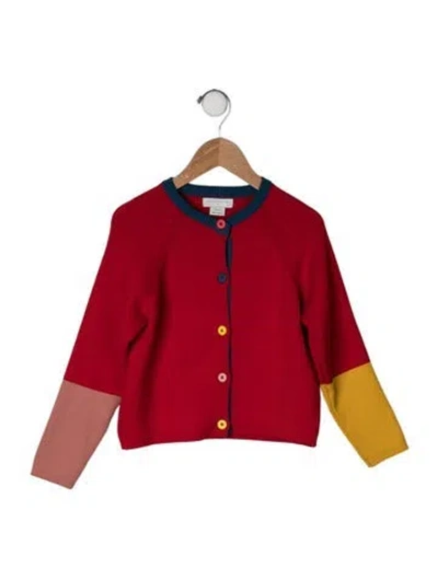 Pre-owned Stella Mccartney Kids' Colorblock Cardigan In Red