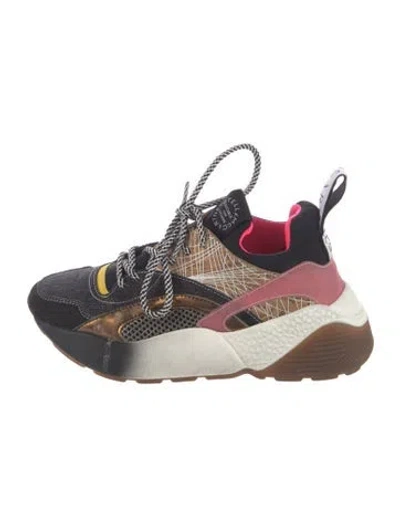 Pre-owned Stella Mccartney Colorblock Pattern Chunky Sneakers In Black