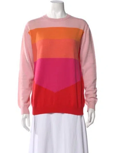 Pre-owned Stella Mccartney Colorblock Pattern Crew Neck Sweater In Pink