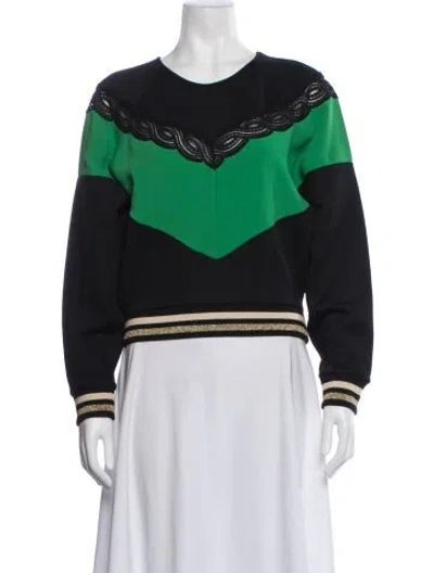 Pre-owned Stella Mccartney Colorblock Pattern Crew Neck Sweatshirt In Black