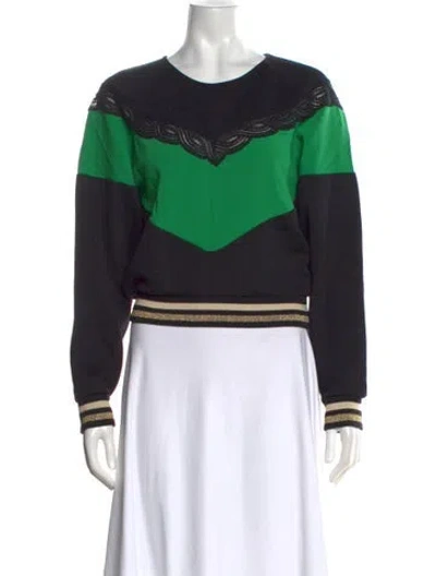 Pre-owned Stella Mccartney Colorblock Pattern Crew Neck Sweatshirt In Black