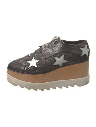 Pre-owned Stella Mccartney Colorblock Pattern Glitter Accents Oxfords