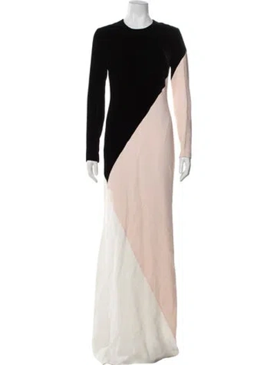 Pre-owned Stella Mccartney Colorblock Pattern Long Dress In Neutral