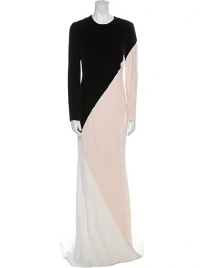 Pre-owned Stella Mccartney Colorblock Pattern Long Dress W/ Tags In Neutral