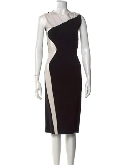 Pre-owned Stella Mccartney Colorblock Pattern Midi Length Dress In Black