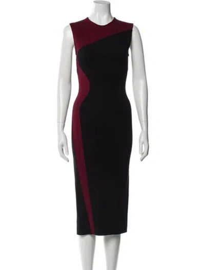 Pre-owned Stella Mccartney Colorblock Pattern Midi Length Dress In Black