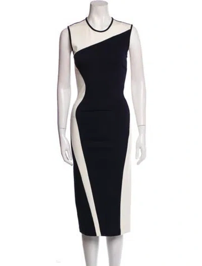Pre-owned Stella Mccartney Colorblock Pattern Midi Length Dress In Blue