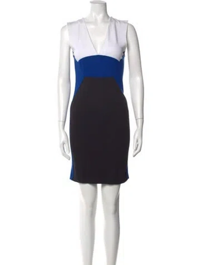 Pre-owned Stella Mccartney Colorblock Pattern Mini Dress In White