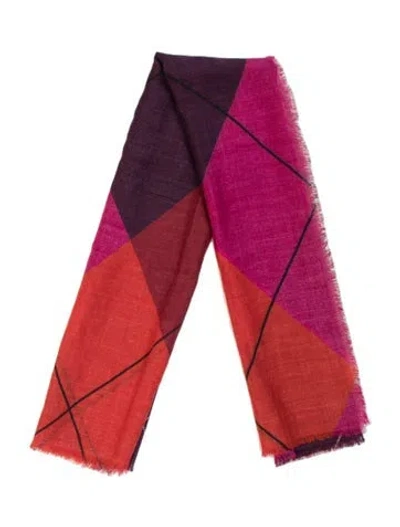 Pre-owned Stella Mccartney Colorblock Pattern Scarf In Pink