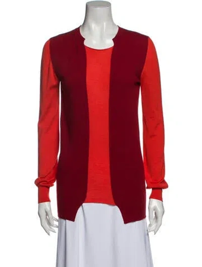 Pre-owned Stella Mccartney Colorblock Pattern Scoop Neck Sweater In Red