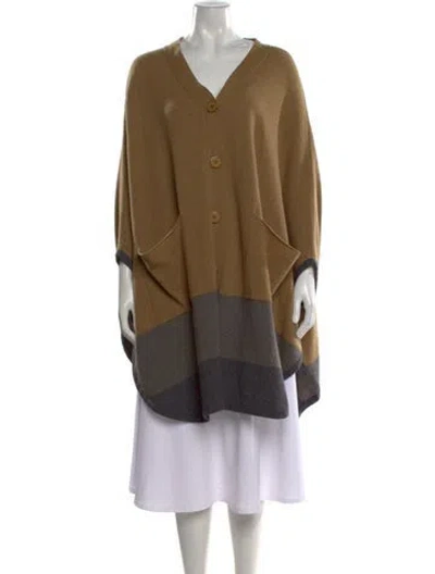 Pre-owned Stella Mccartney Colorblock Pattern V-neck Sweater In Brown