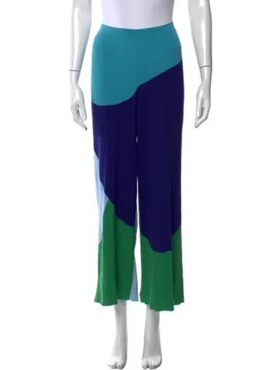 Pre-owned Stella Mccartney Colorblock Pattern Wide Leg Pants In Multi