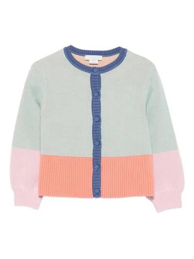Stella Mccartney Kids' Colour-block Bird-detail Cardigan In Multi