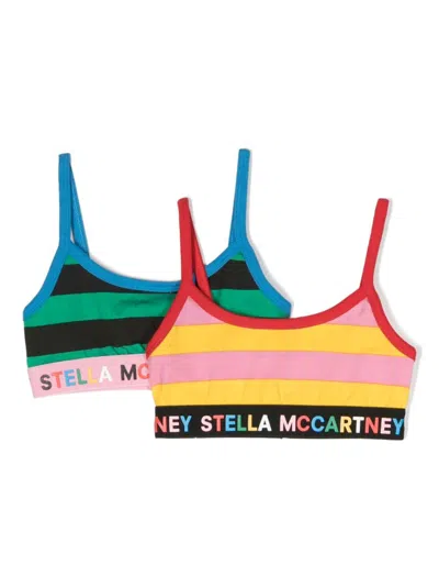 Stella Mccartney Kids' Colour-block Bralettes Set In Yellow