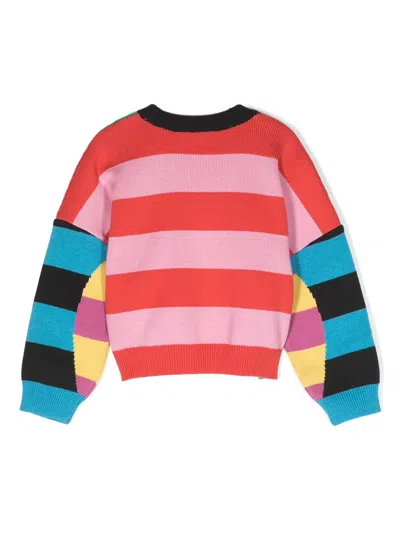 Stella Mccartney Kids' Colour-block Cotton-blend Sweatshirt In Pink