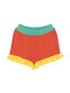 Stella Mccartney Colour-block Cotton Shorts In Red