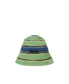 Stella Mccartney Colour-block Crochet Hat In Green