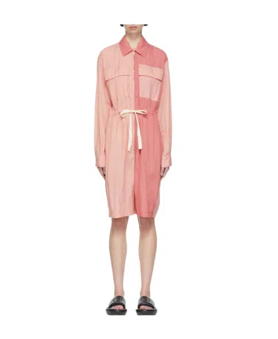 Stella Mccartney Colour-block Drawstring Playsuit In Pink