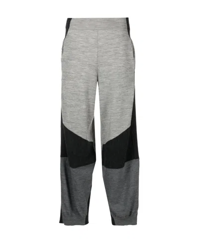 Stella Mccartney Colour-block Knitted Trousers In Gray