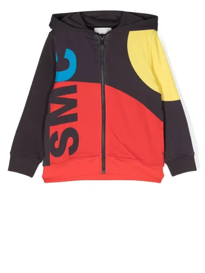 Stella Mccartney Kids' Colour-block Logo Zipped Hoodie In Multicolor