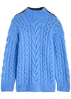Stella Mccartney Two-tone Alpaca Blend Turtleneck Sweater In Multicoloured 1