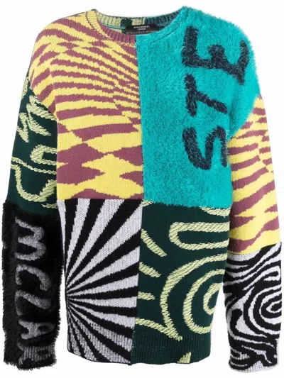 Stella Mccartney Colour-blocked Logo Jumper In Blue