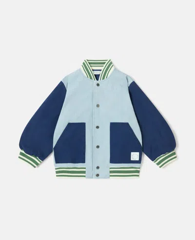 Stella Mccartney Colour Blocked Varsity Jacket In Blue