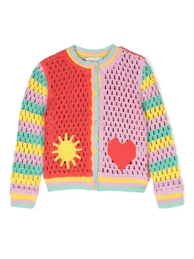 Stella Mccartney Kids' Cardigan In Colour-block-optik In Rosa