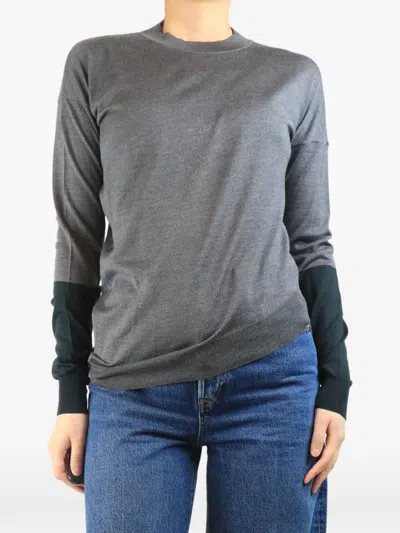 Pre-owned Stella Mccartney Colour-block Long-sleeve Top In Gray