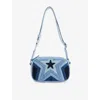 Stella Mccartney Star Motif Denim Crossbody Bag In Blue