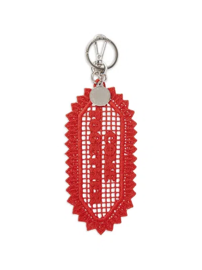 Stella Mccartney Come Together Crochet Keyring In Brown