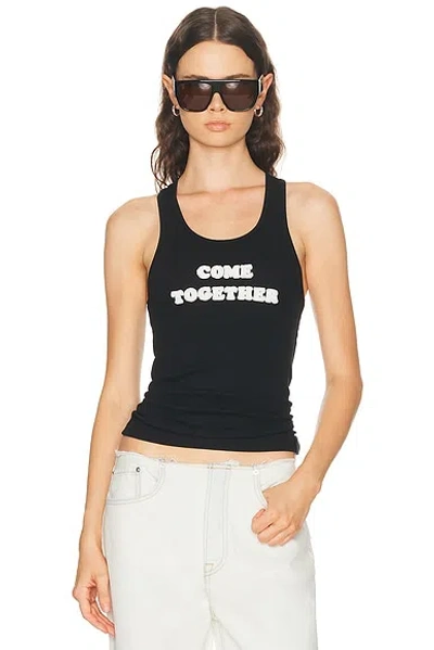 Stella Mccartney Come Together Slogan Tank Top In Black